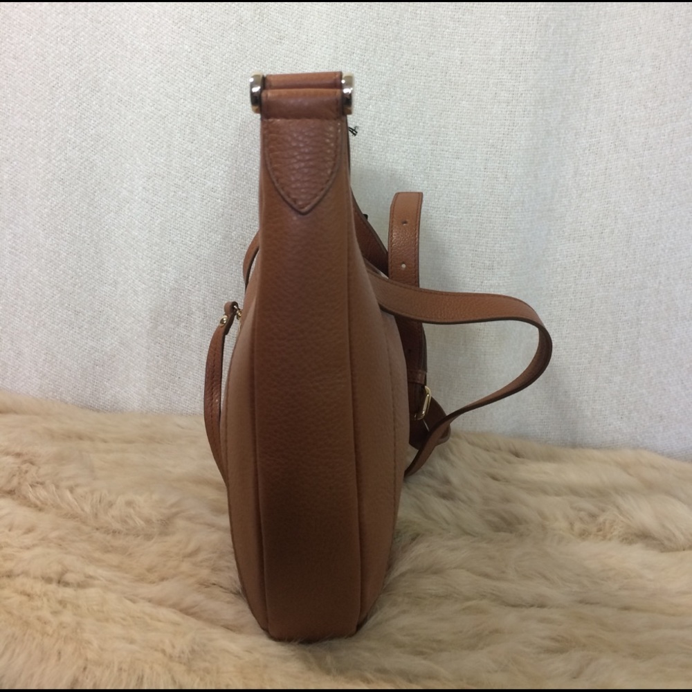 NEW FURLA Ginevra Tan Crossbody Bag - New Cuoio Brown Leather Small Hobo Bag - Picture 4 of 9